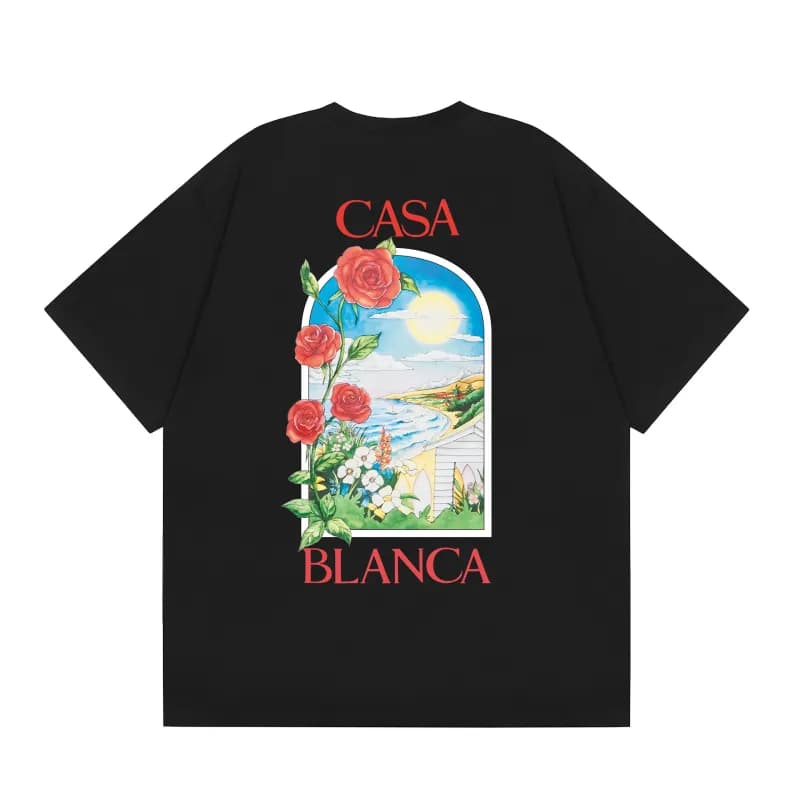 Casablanca Graphic Tee Casa Blanca Column Print — C131 black