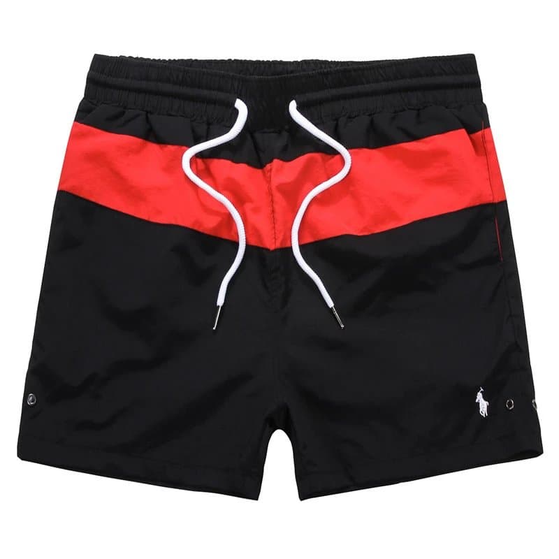 Polo Ralph Lauren Swim Trunks Colorblock — 黑色红条
