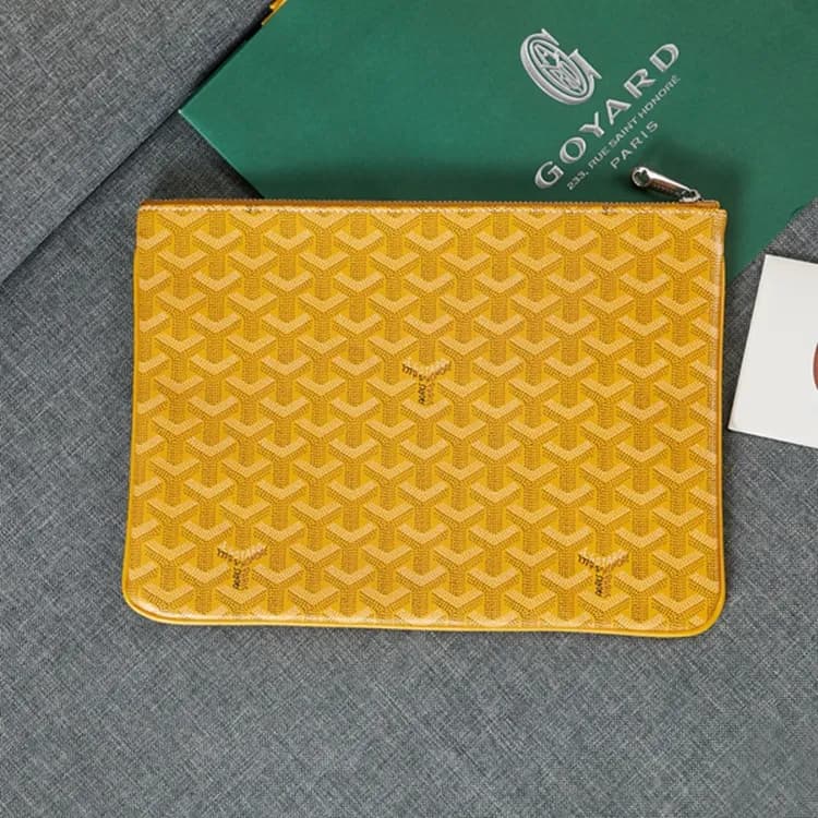 Goyard St. Louis Pouch Goyardine Canvas — 黄色