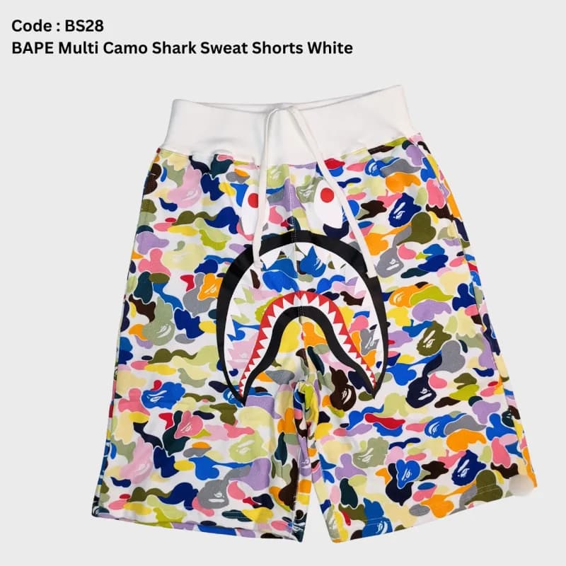 BAPE Multi Camo Shark Sweat Shorts Multi Camo