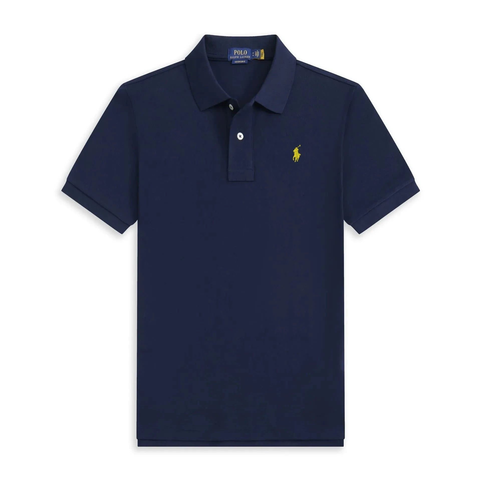 Polo Ralph Lauren Polo Shirt Custom Slim Fit — 藏青-金标