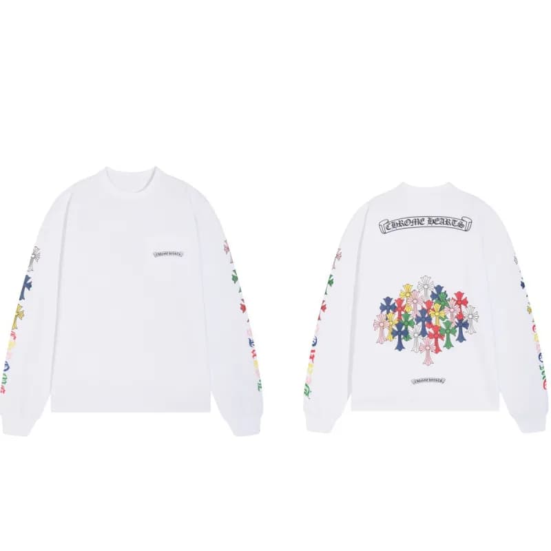 Chrome Hearts Long Sleeve Tee Multi-Color Cross Print