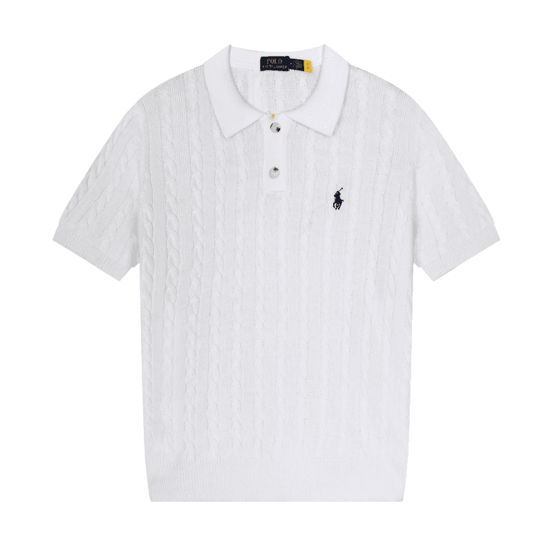 Polo Ralph Lauren Cable Knit Polo Cable Knit — 607白色黑