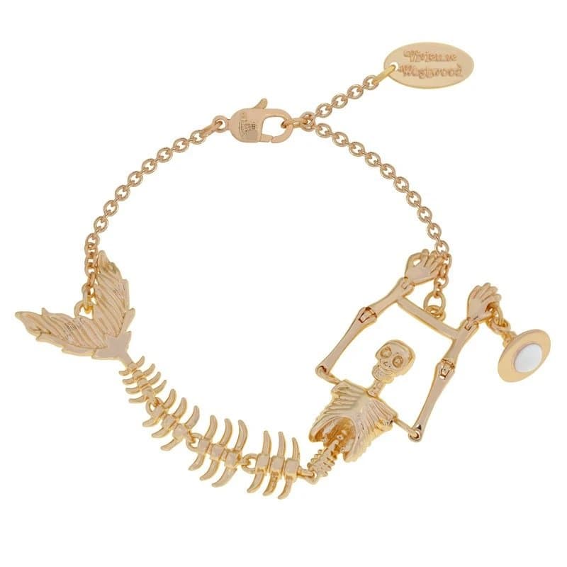 Vivienne Westwood Skeleton Bracelet Silver Tone — 金色美人鱼