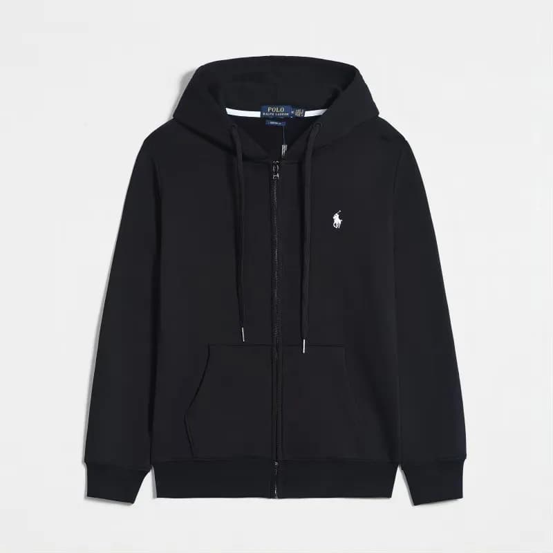 Polo Ralph Lauren Classic Fit Jogger Polo Pony Logo — Zipper black white label