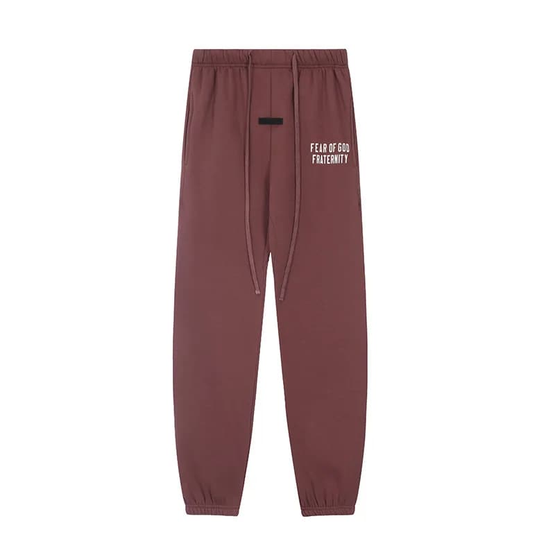 Fear of God Essentials Hooded Sweatshirt Essentials Logo — 2535酒红色