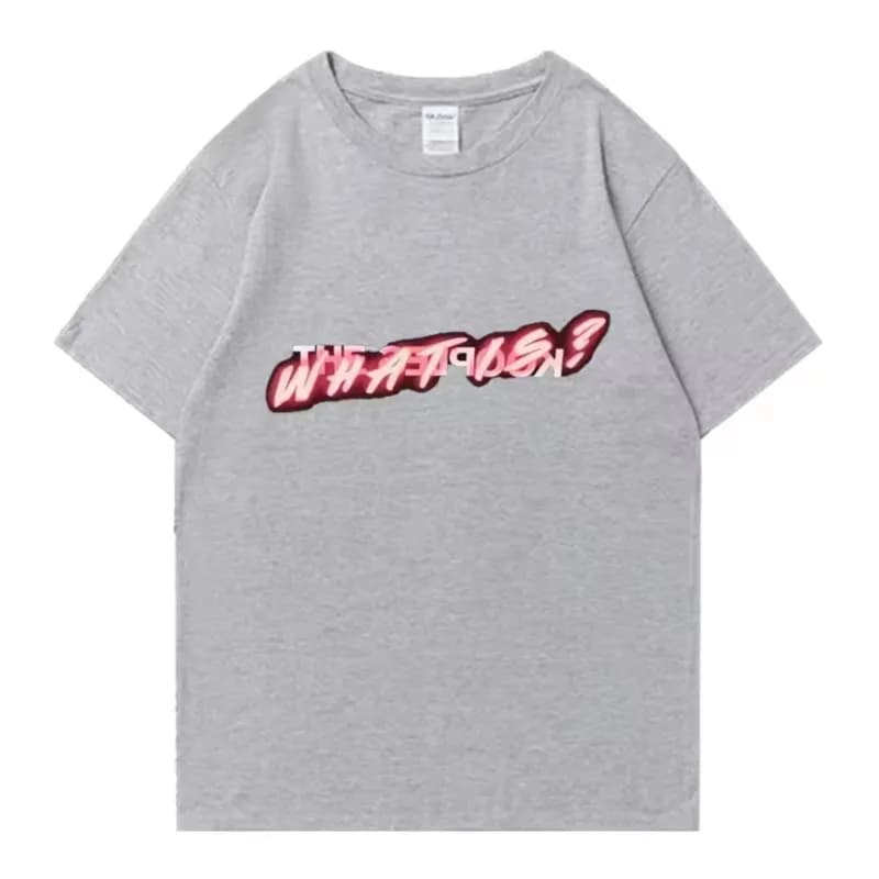 Logo T-Shirt Red Print — Light gray