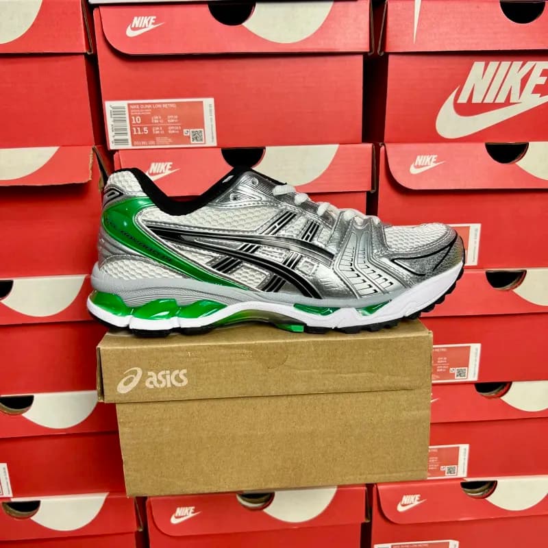 Asics Gel-Kayano 14 Silver Black Green — 1201A019-110 孔雀石绿