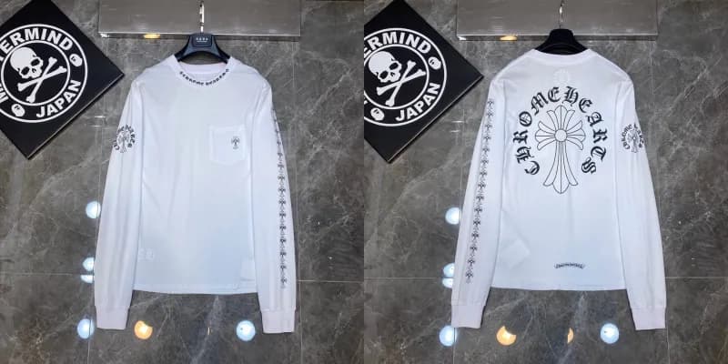 Chrome Hearts Long Sleeve Tee Cross & Skull Print
