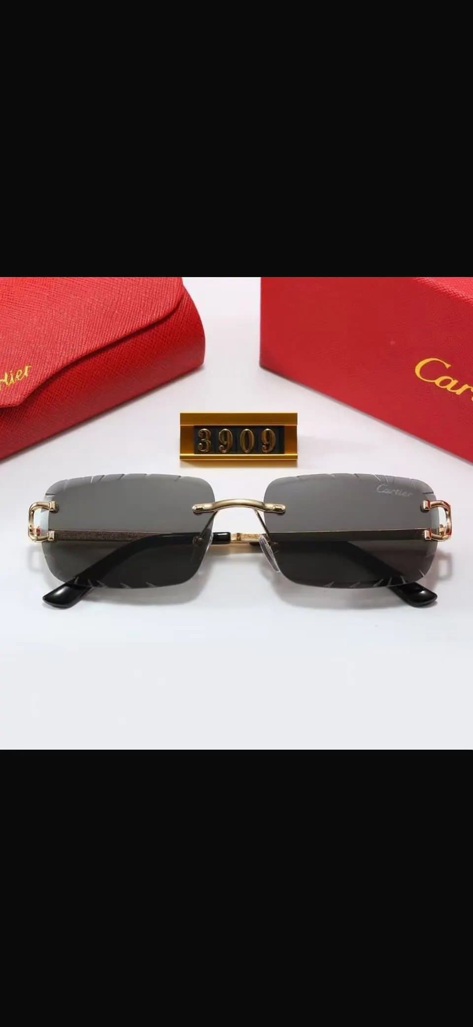 Panthère de Cartier Sunglasses Gold Frame with Panther Motif — 20