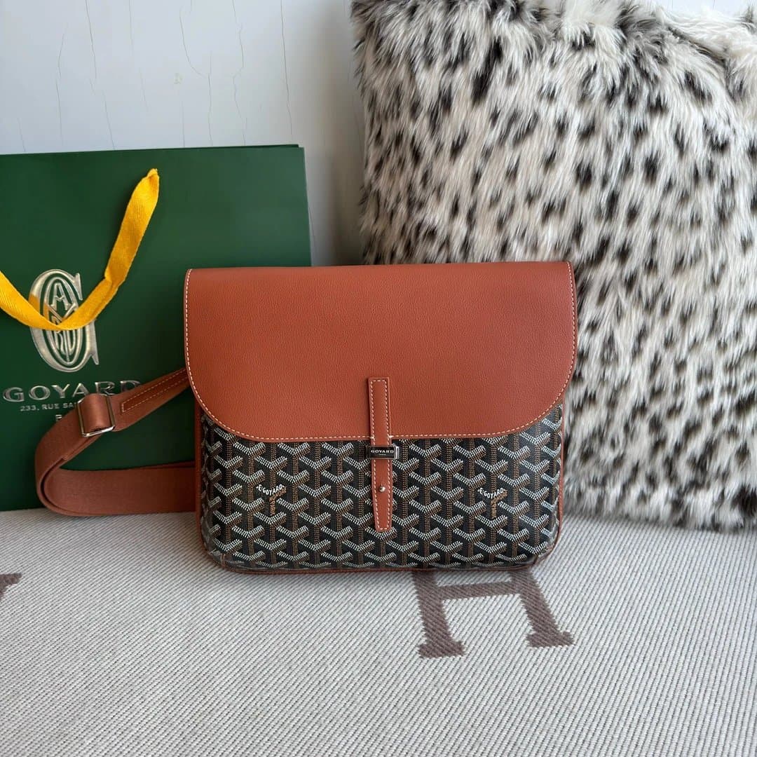 Goyard Saint Louis Bag Monogram Canvas — 棕色拼黑色