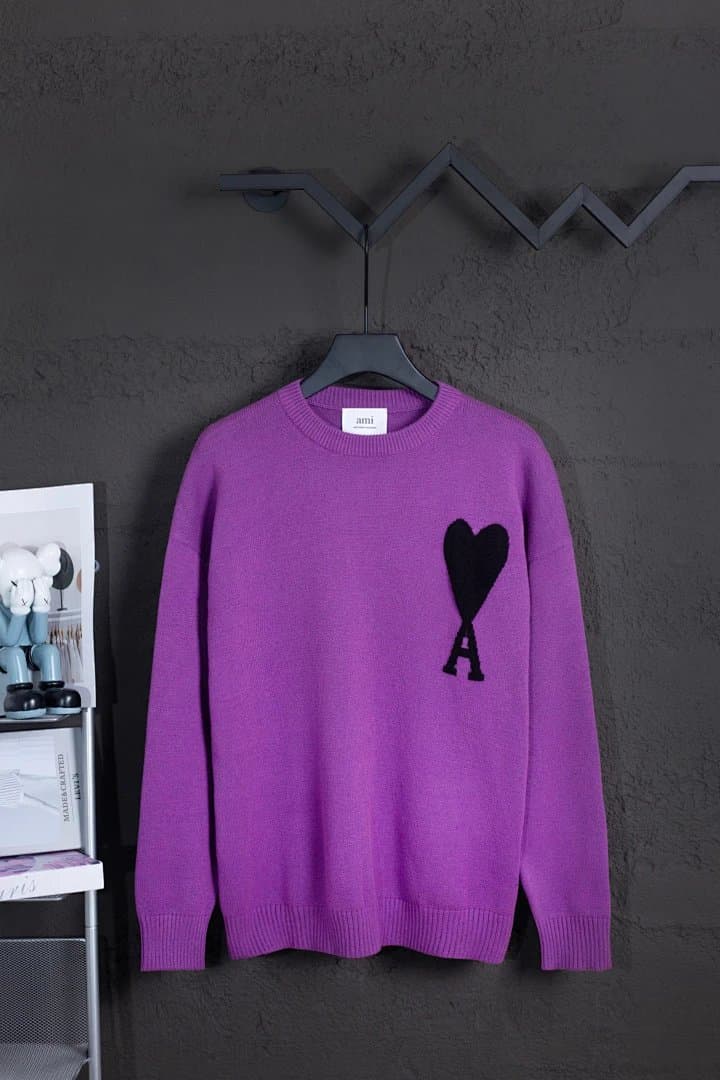 AMI Paris Knit Sweater Heart Logo — 108