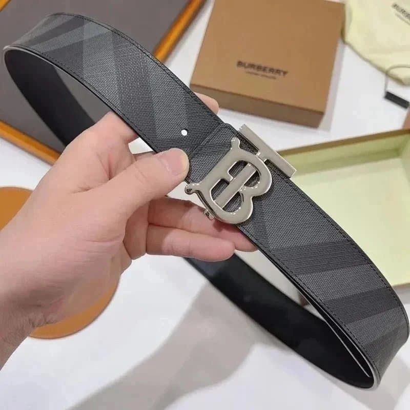 Burberry Reversible Leather Strap Checkered Logo — 9