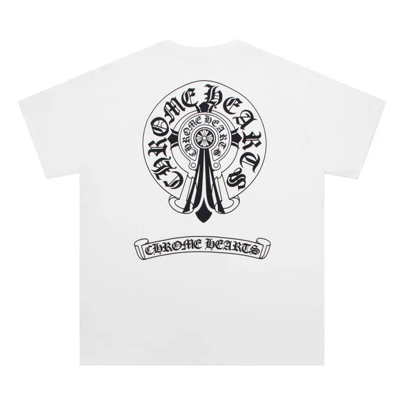 Chrome Hearts T-Shirt Cross Motif Back Print — 6006白