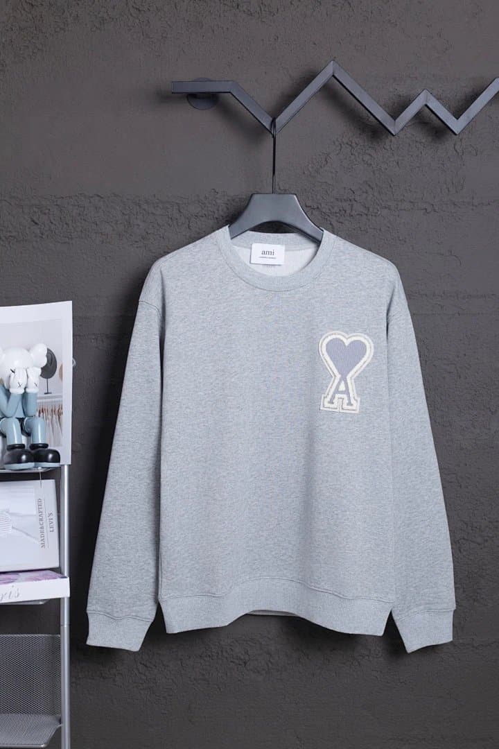AMI Paris Knit Sweater Heart Logo — 90