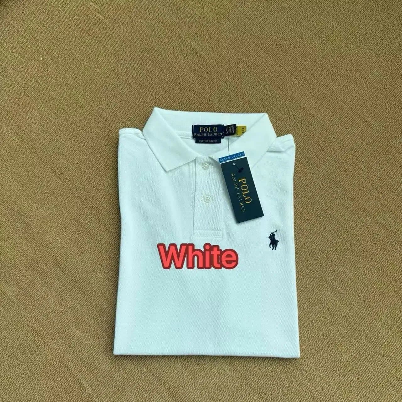 Polo Ralph Lauren Polo Shirt Custom Slim Fit — 白色white