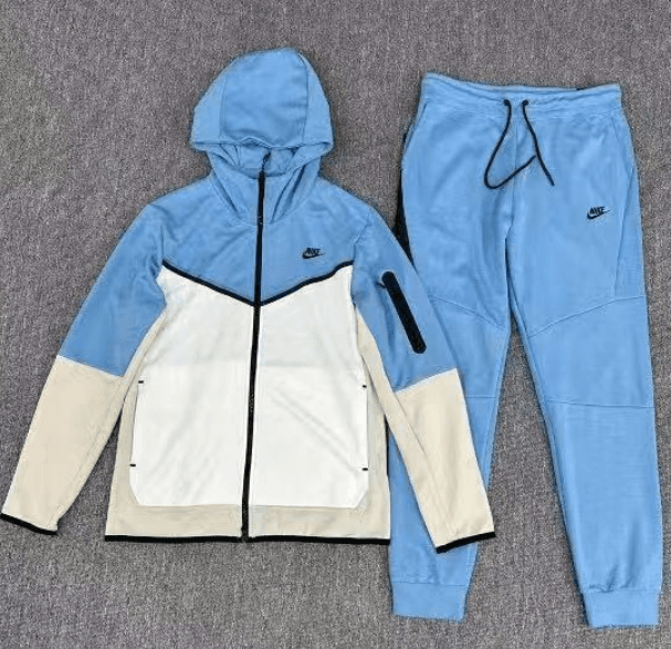 Nike Tech Fleece Hoodie and Joggers Heather Grey — 白蓝杏色
