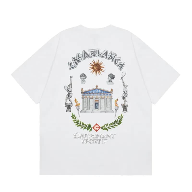 Casablanca Graphic Tee Casa Blanca Column Print — C127 white
