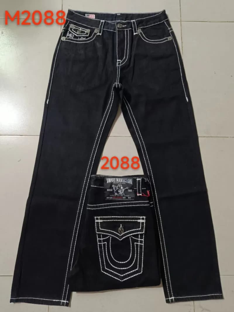 Straight Fit Jeans Splatter Paint — 黑色 M2088