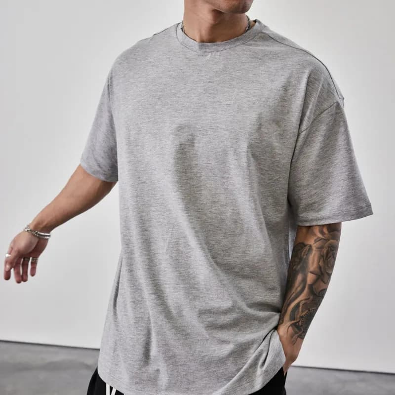 Oversized T-Shirt Solid Black — 光板灰色