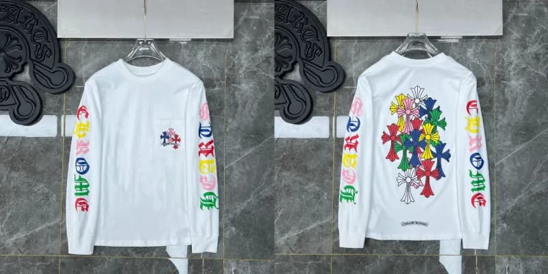 Chrome Hearts Long Sleeve Tee Multi-Color Cross Print