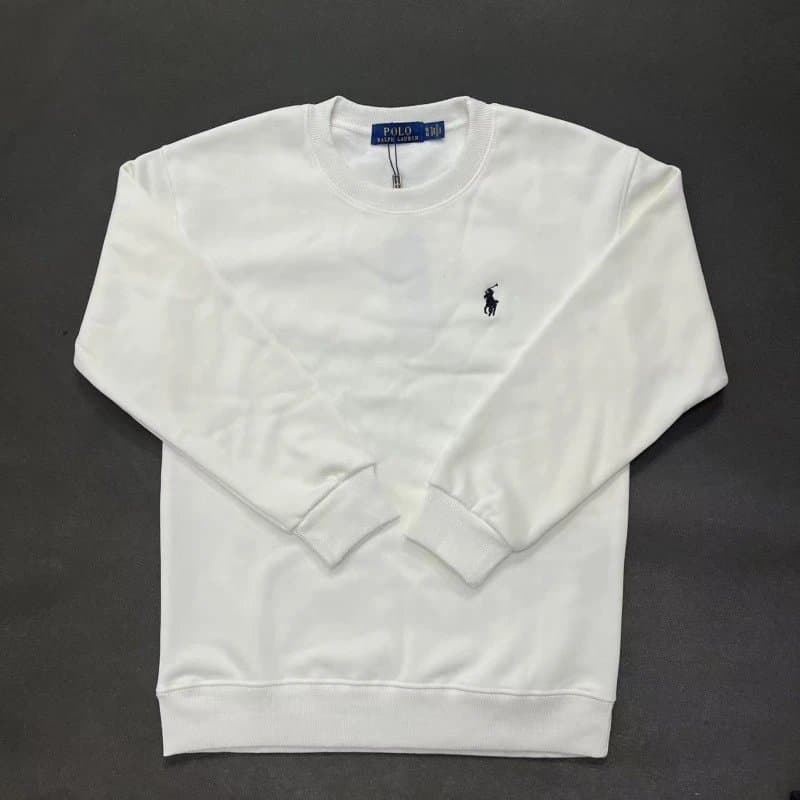 Polo Ralph Lauren Full-Zip Hoodie Heather Grey — 加绒圆领白色黑标