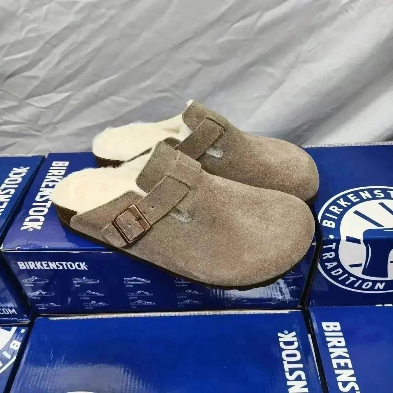 Birkenstock Boston Clog Suede Shearling Lined