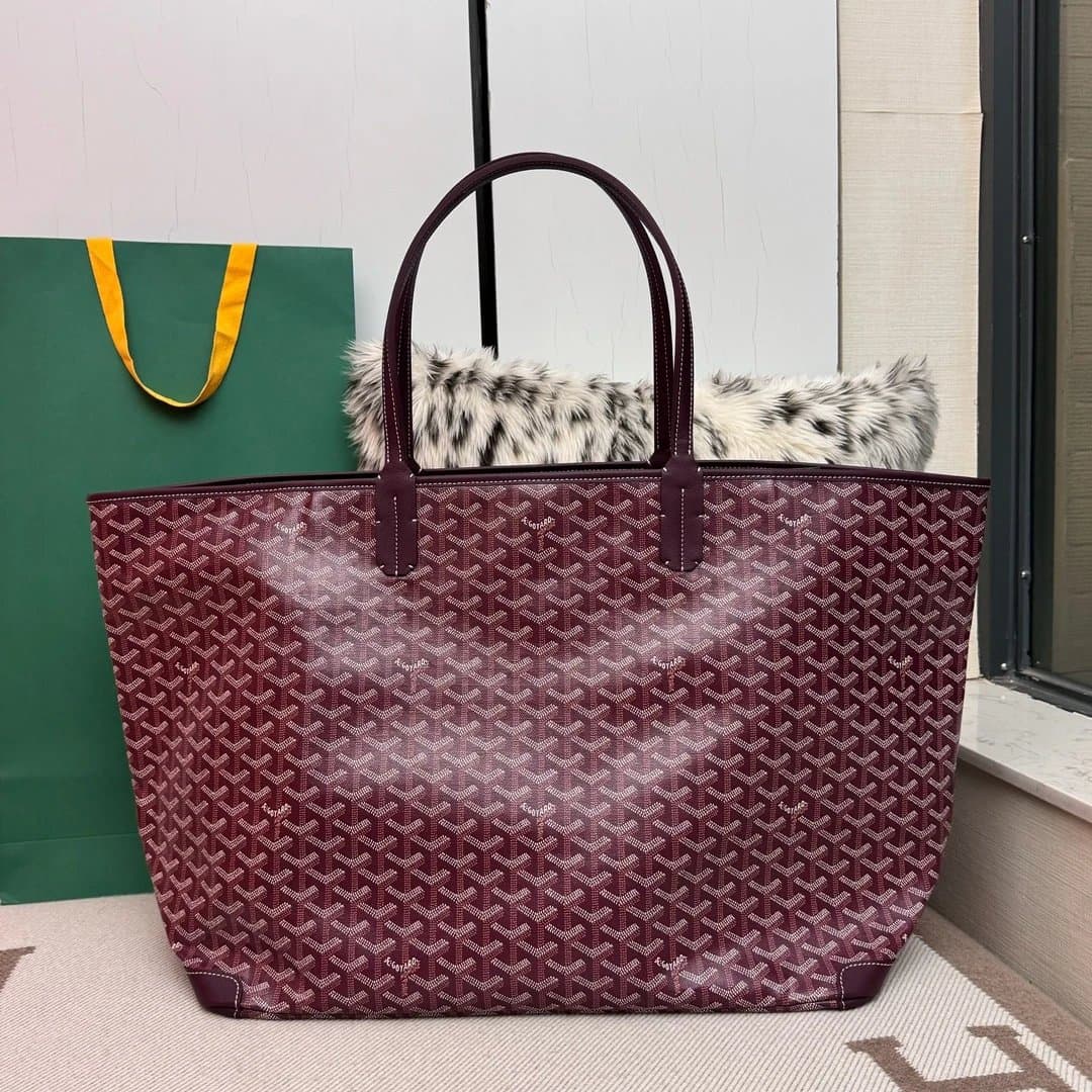 Goyard Saint Louis Tote Monogram Canvas — Claret Red