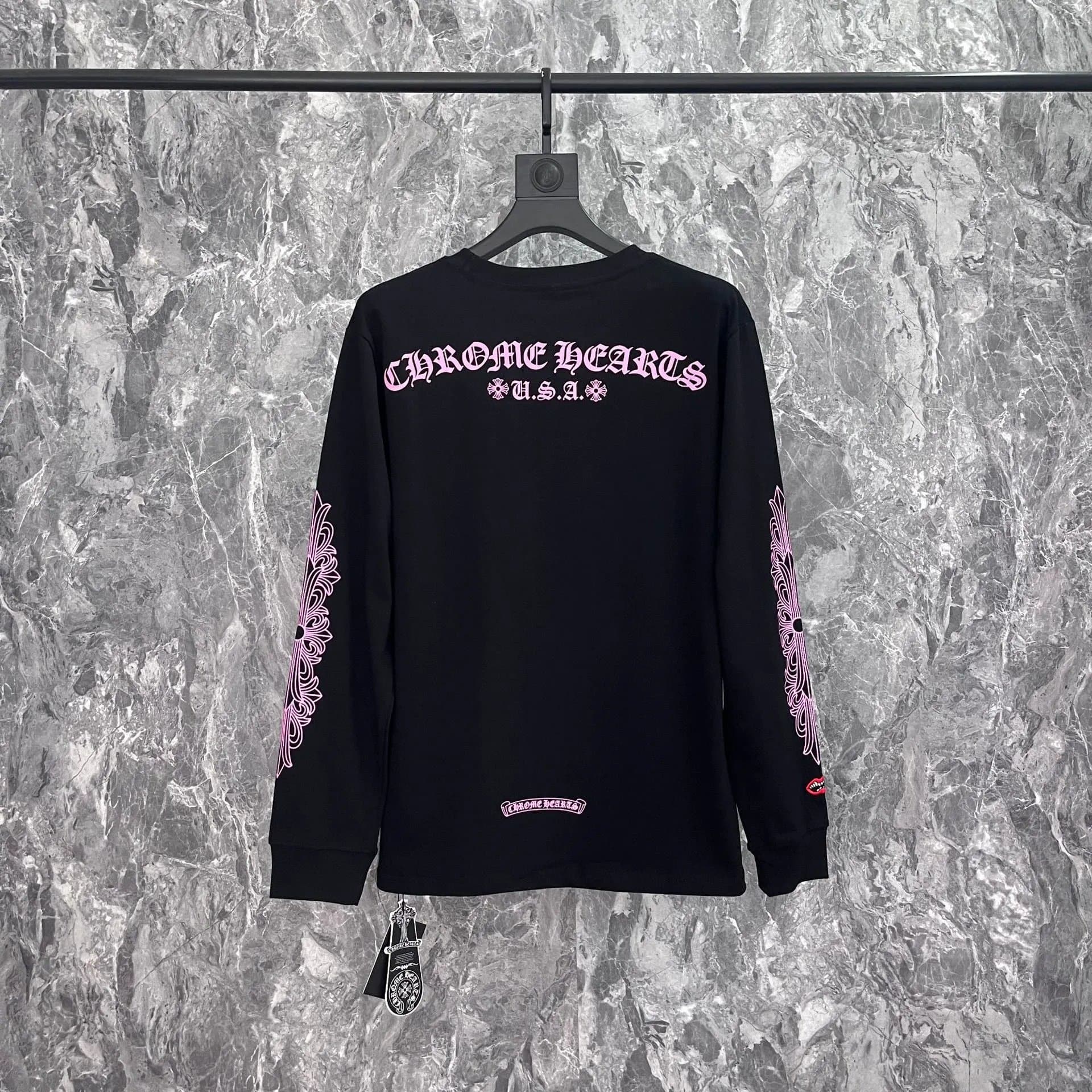 Chrome Hearts Long Sleeve Tee Multicolor Cross Print — K8019