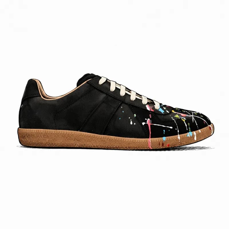 Maison Margiela Future Sneaker Paint Splatter — Black(paint)