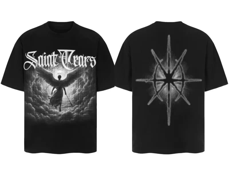 Graphic T-Shirt Saint Laurent Screaming Face Print — 1059 black