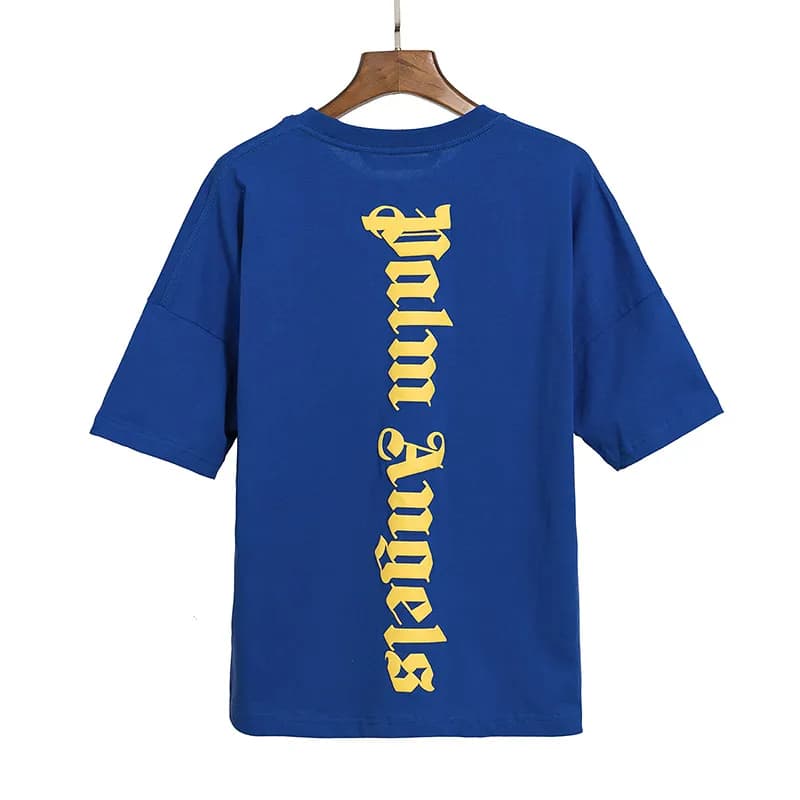 Palm Angels Graphic Tee Bear Flag Print — 2085 blue