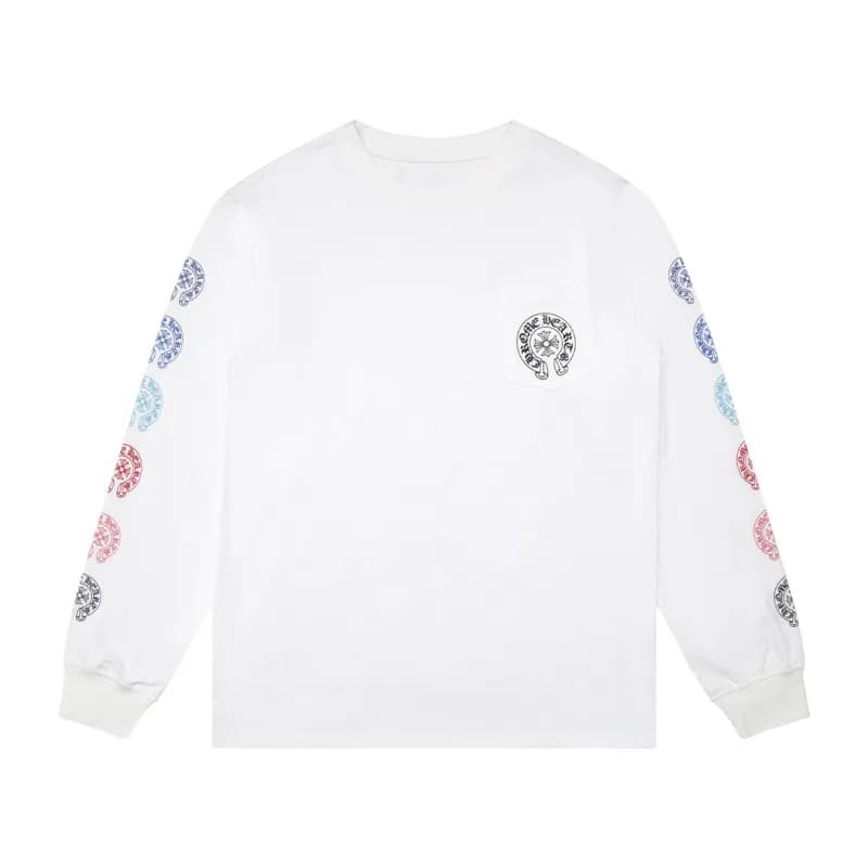 Chrome Hearts Long Sleeve Tee Build Graphic — 8009白