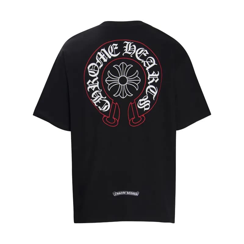 Chrome Hearts T-Shirt Cross Motif Back Print — 6008黑