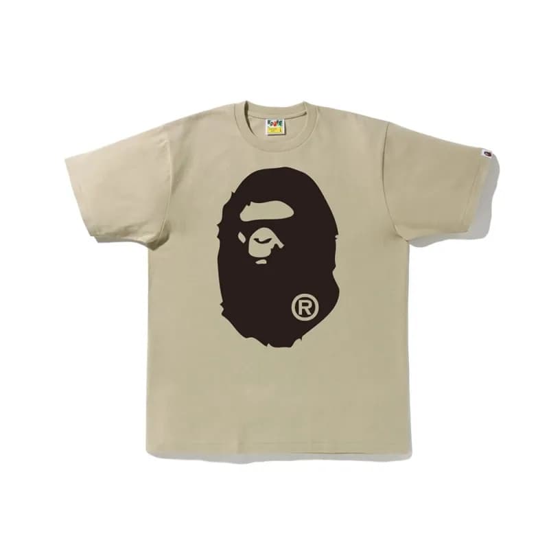 BAPE Ape Head Tee Spray Paint Ape — 757# 卡其