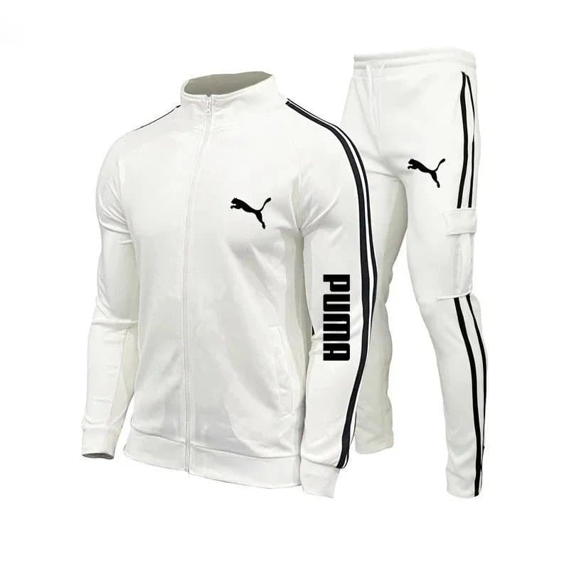 Puma Track Suit Black Red Stripe — 白色黑标