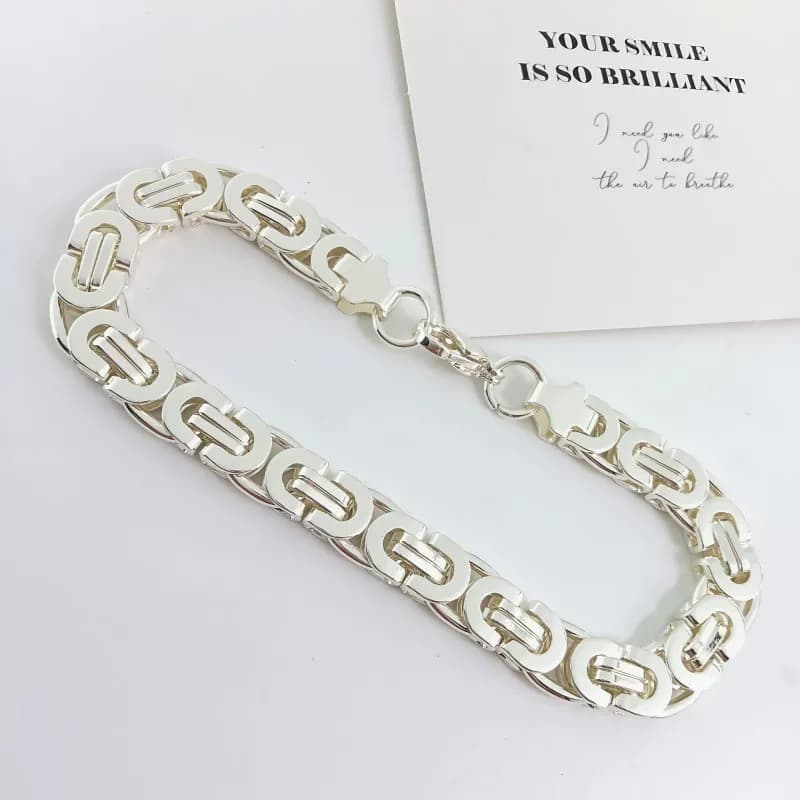 Chrome Hearts Link Chain Bracelet Polished Silver