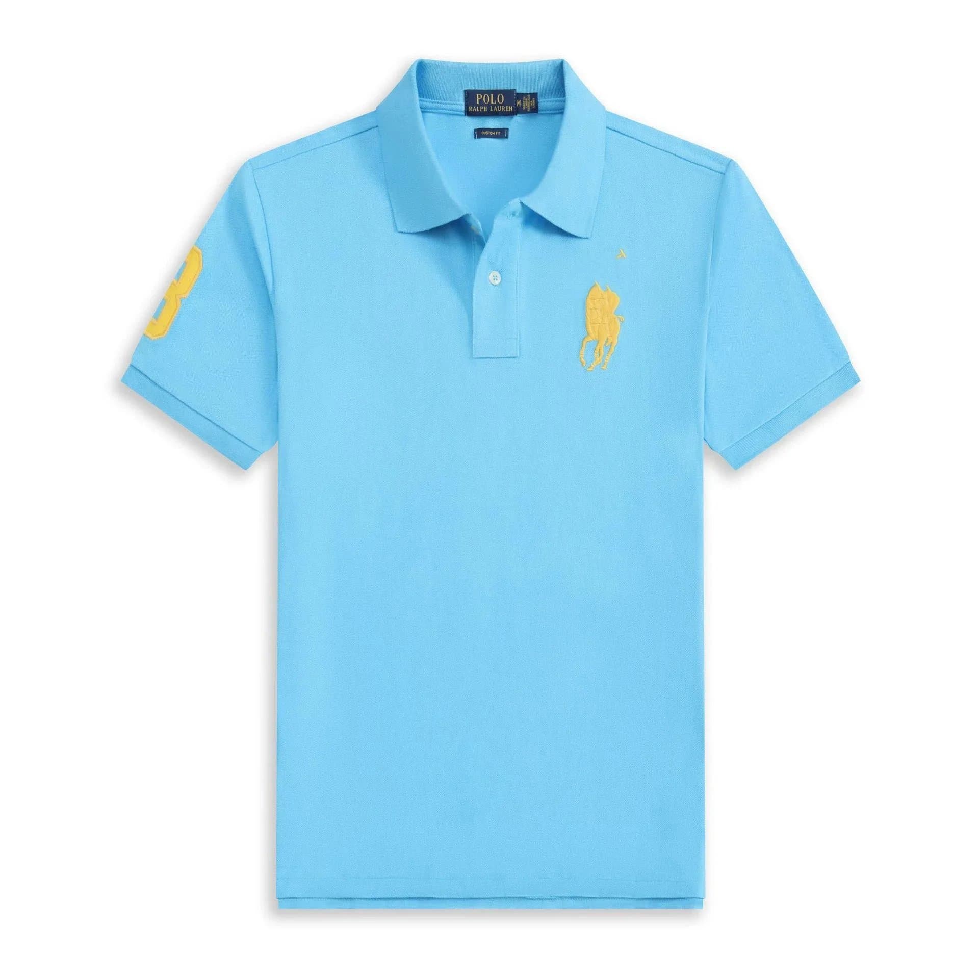 Polo Ralph Lauren Polo Shirt Big Pony — 大马湖蓝黄色