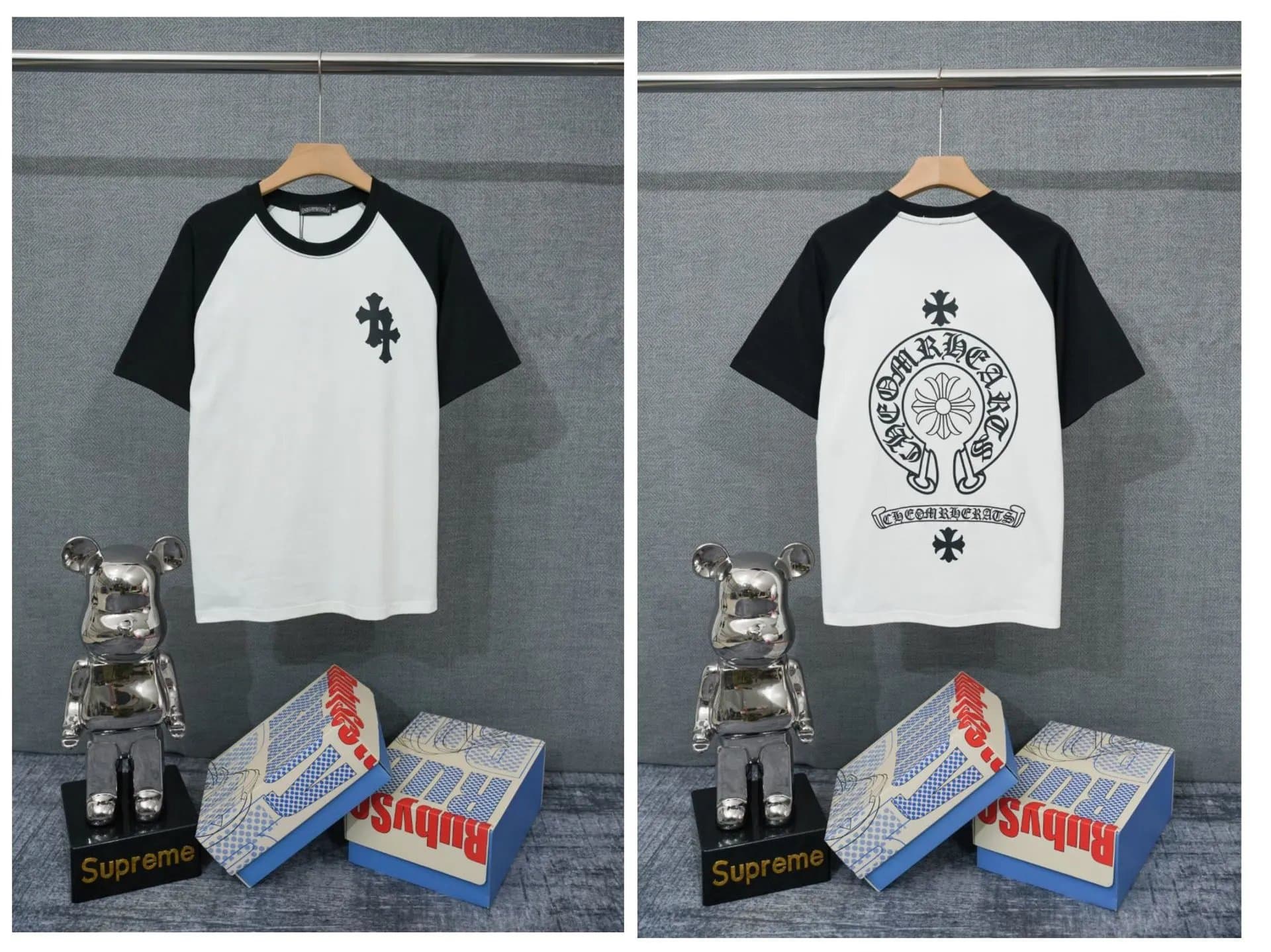 Chrome Hearts × Supreme Raglan T-Shirt American Flag Print — 8