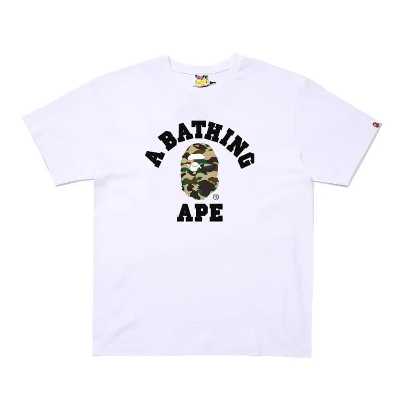 BAPE Graphic Tee Camouflage Ape Head — D168白棕色