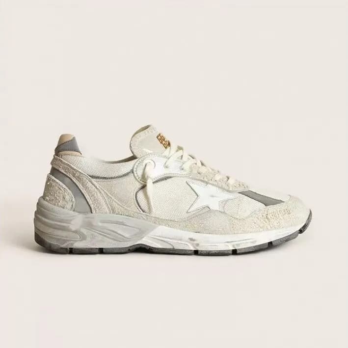 Golden Goose Superstar Distressed Silver Star — 白色