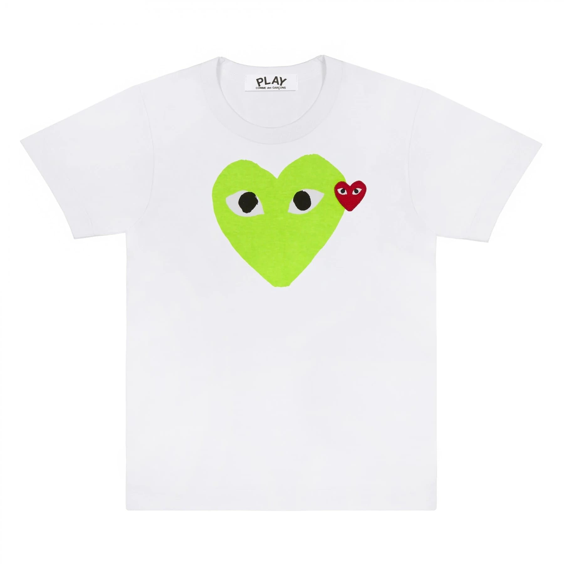 Comme des Garçons Heart Tee Red Heart — 白色绿心