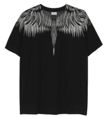 Wings T-Shirt Multicolor Wings Print — D15 knife sharp edge gray