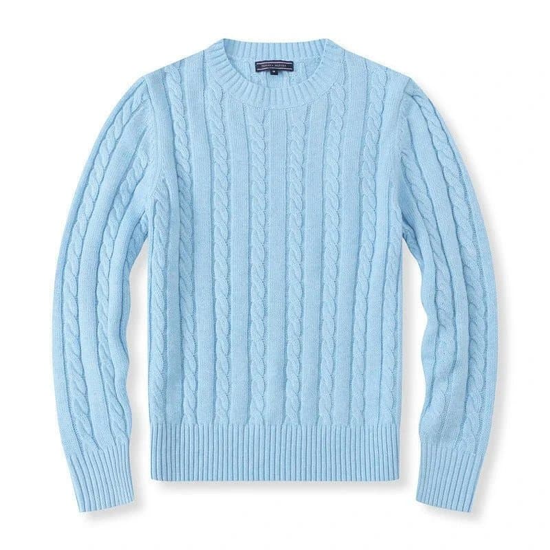 Polo Ralph Lauren Cable Knit Sweater Classic Cable — 6010汤米男款天蓝色