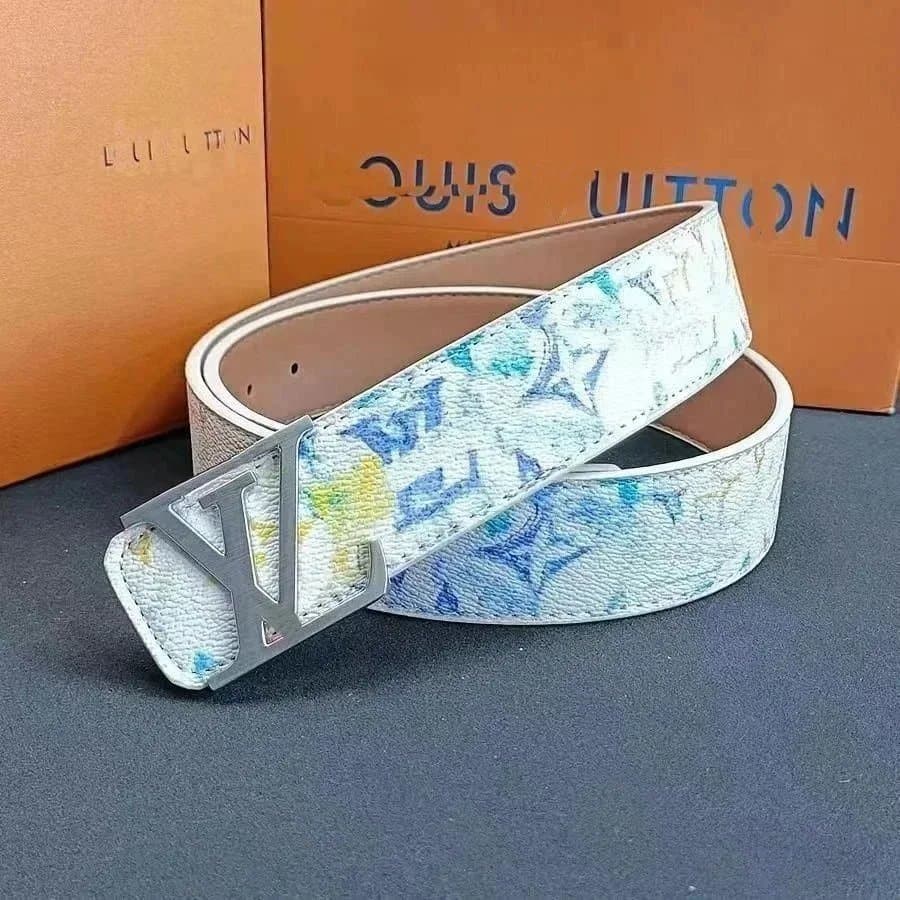 Louis Vuitton LV Monogram Belt Embossed Leather — 白涂鸦银扣【赠送打孔器】