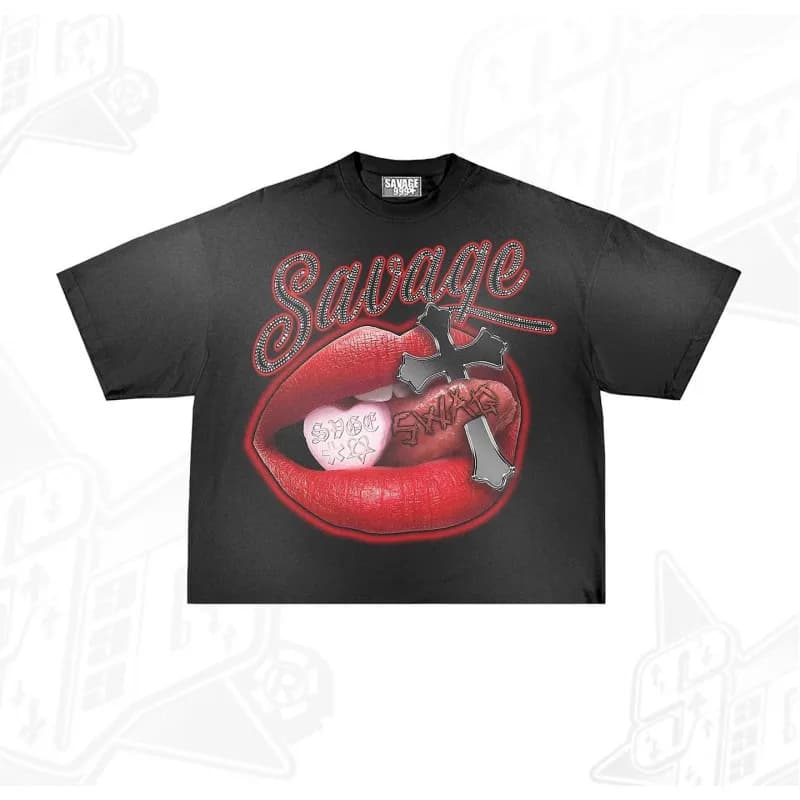 Graphic Tee Lips with Prescription Label — 16