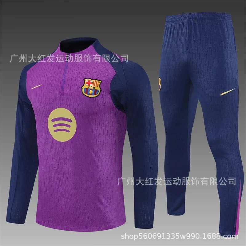 Nike Training Set Spotify x FC Barcelona — 2526巴萨紫色半拉球员版