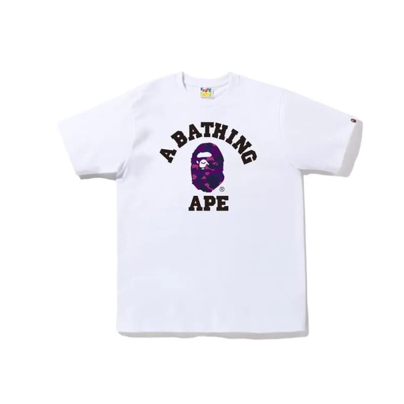 BAPE Short Sleeve Tee Ape Head Logo — 721白紫