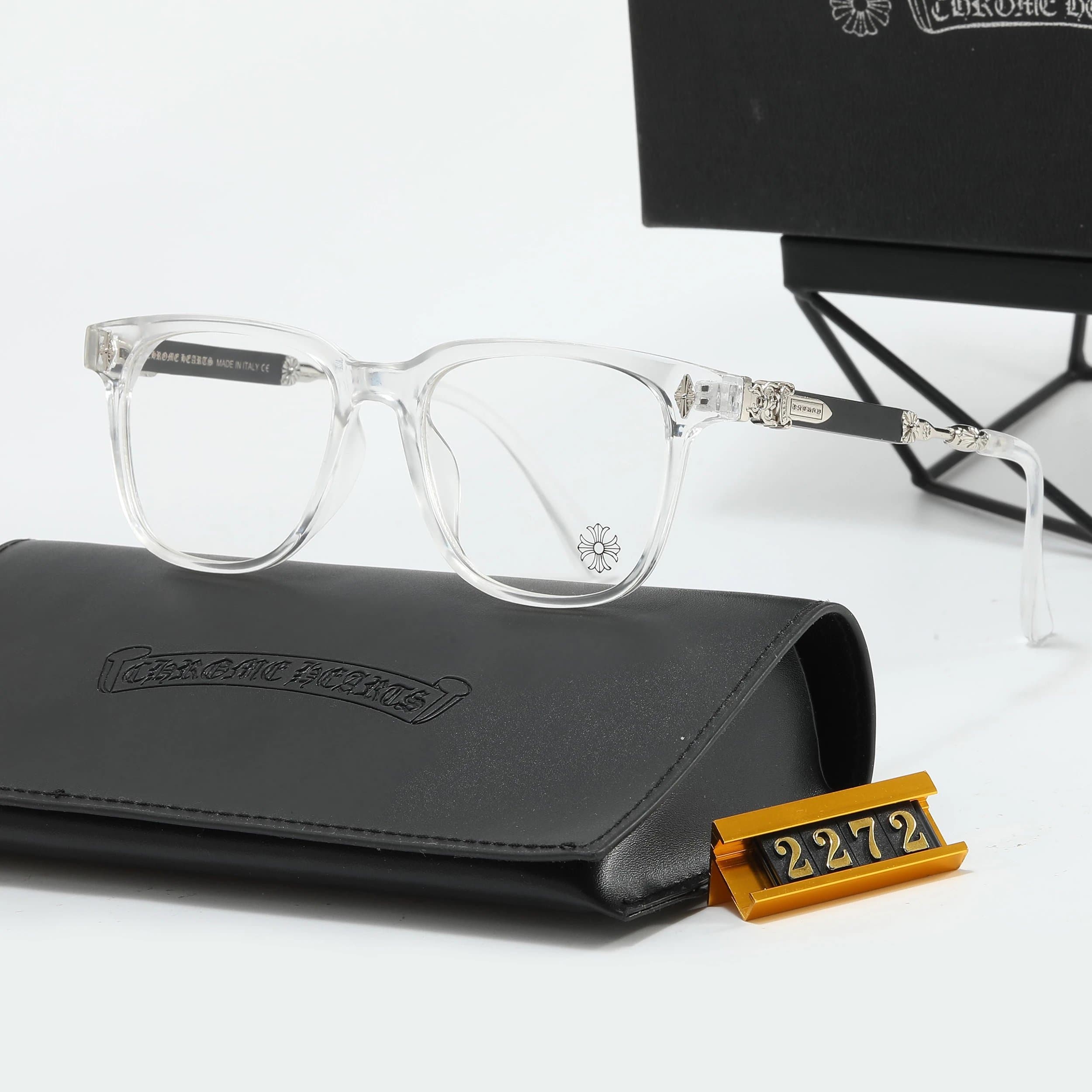 Chrome Hearts Optical Frame Clear Acetate with Silver Cross Accents
