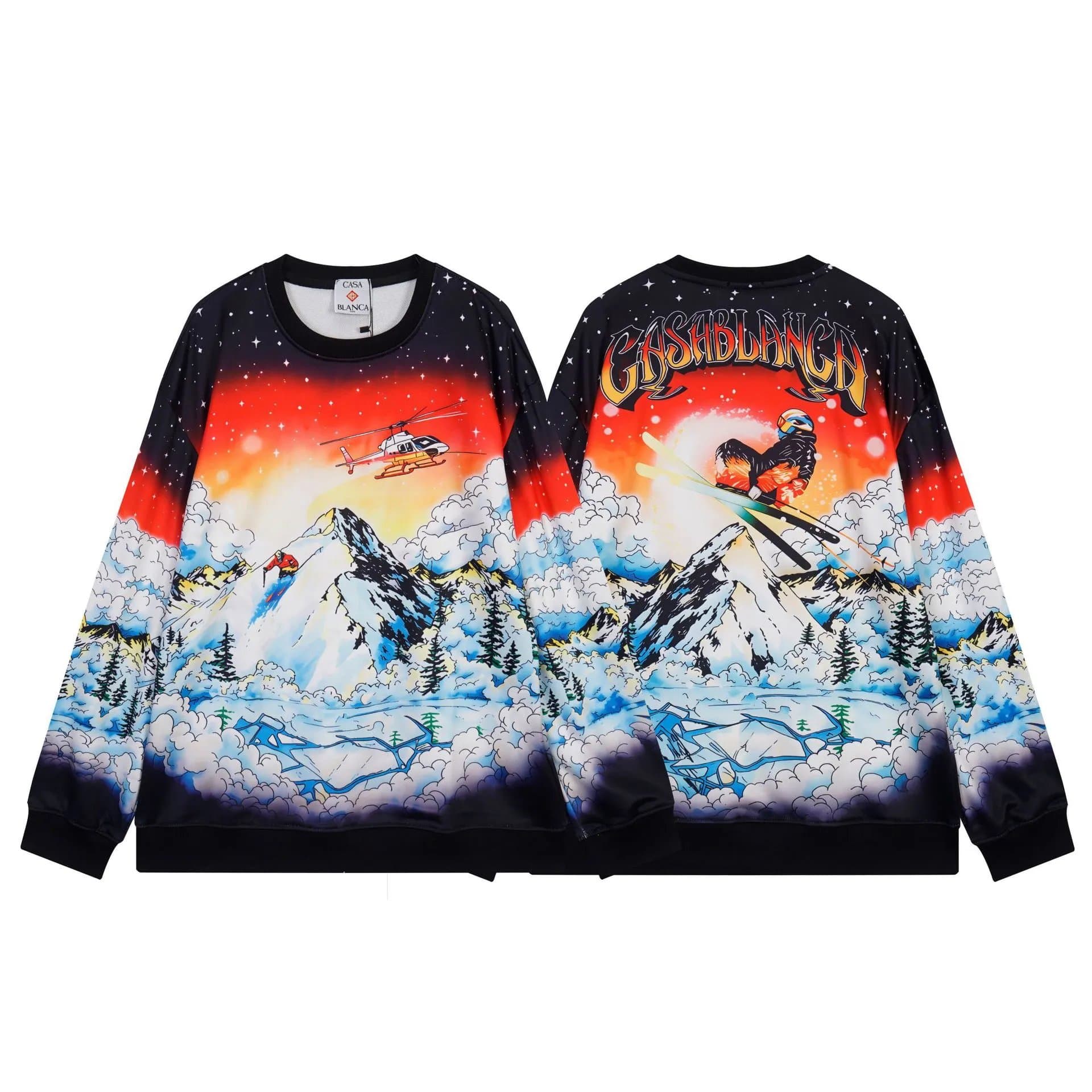 Casablanca Graphic Tee Tropical Volcano Print — V69#